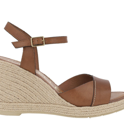 Leather leather espadrilles with ankle bracelet