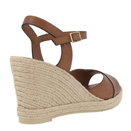 Leather leather espadrilles with ankle bracelet