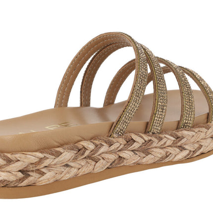 Anchon Sandals of four strips with Strass