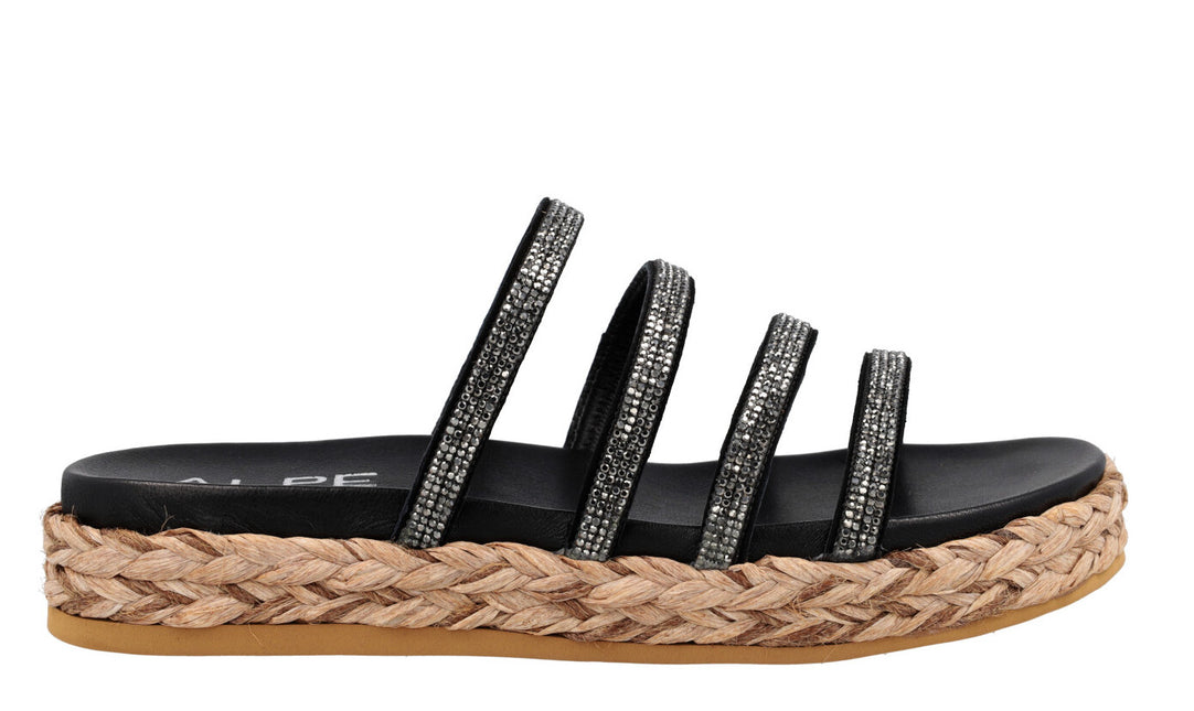 Anchon Sandals of four strips with Strass