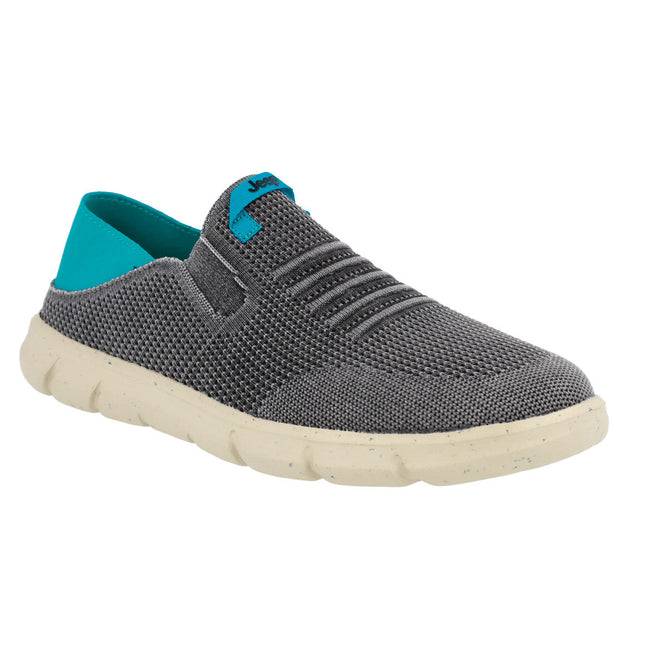 Gray fabric shoes with blue talonera for men