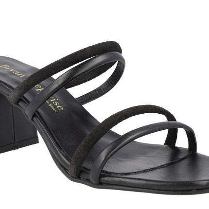 Nolite sandals with combined strips and wide heel for women