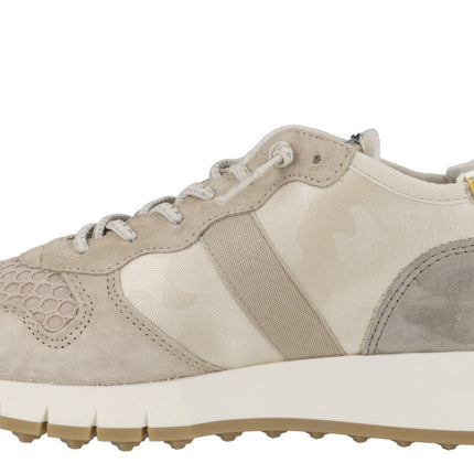 Beige sports for women Cetti in leather and grid combined