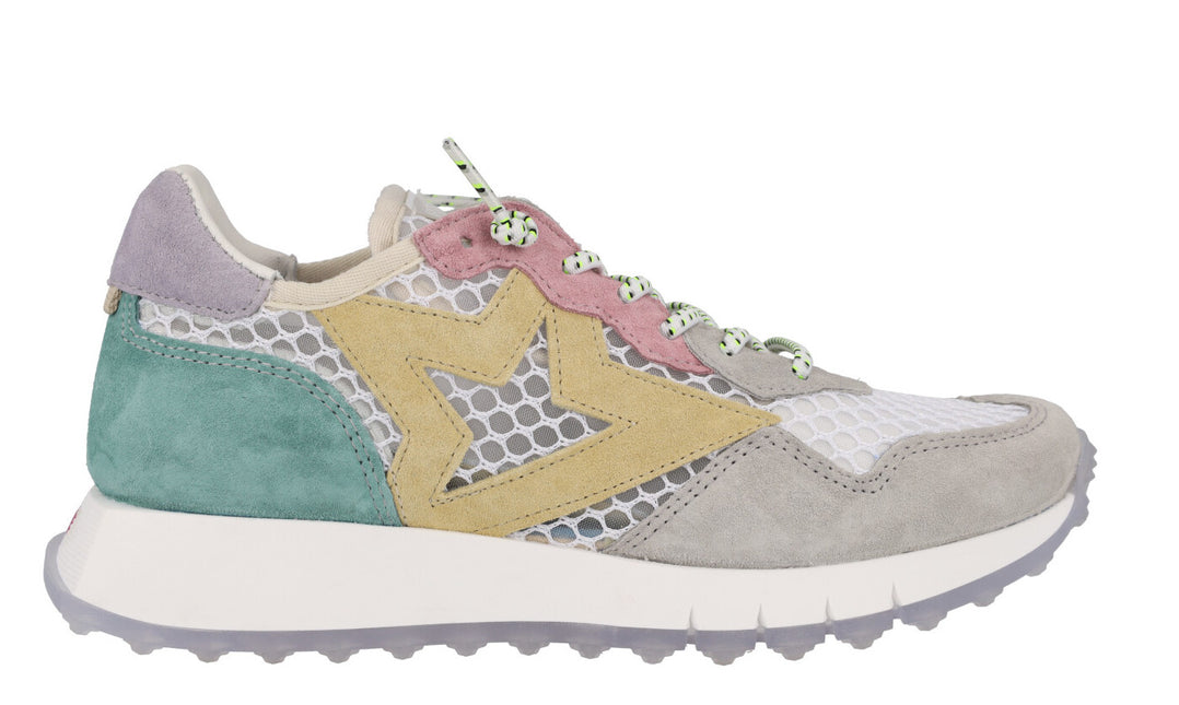 Multicolored sports for women Cetti in leather and grid combined