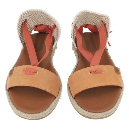 Flat espadrilles with clear ribbons