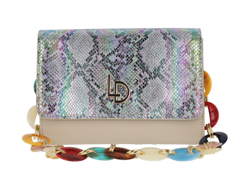 Lodi bags with printing cover and multicolored chain