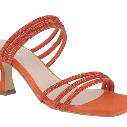 Mules Suede Sandals with Strass Paola strips