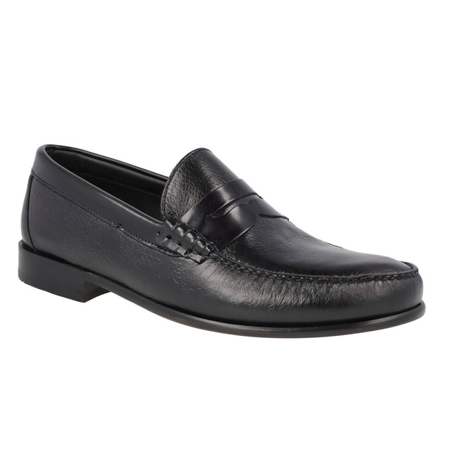 Castilian shoes in black leather with leather sole