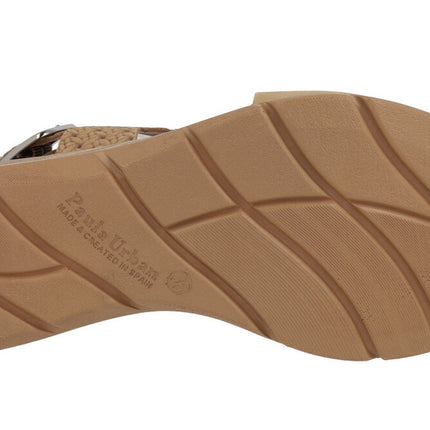 Nubuck sandals with cross strips and buckle