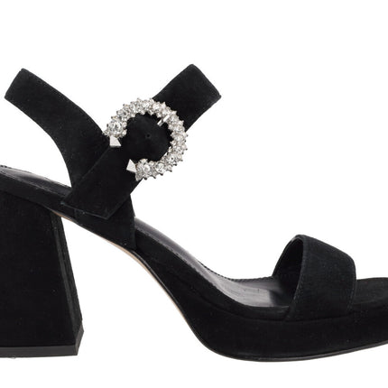 Suede Sandals with Platform and Buckle Leiba