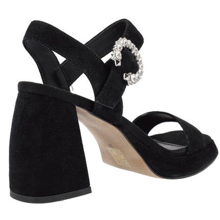 Suede Sandals with Platform and Buckle Leiba