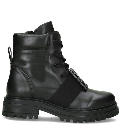 Military ankle boots with rhinestones for women