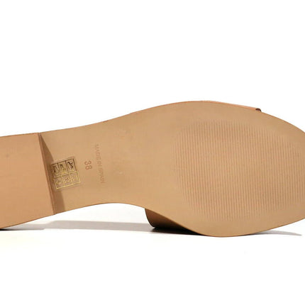 Flat Skin Strip Sandals with Skins