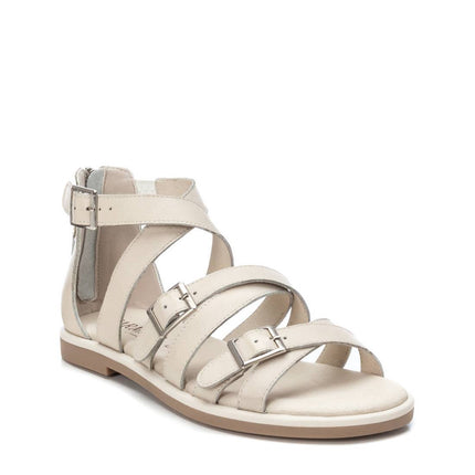Roman -style leather sandals with buckles for women