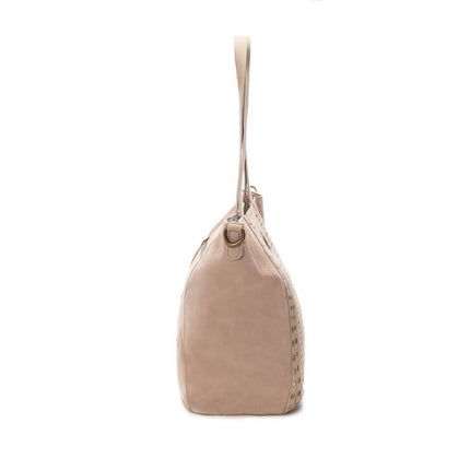 Beige bag of two carmela handles with chopped and studs 186040