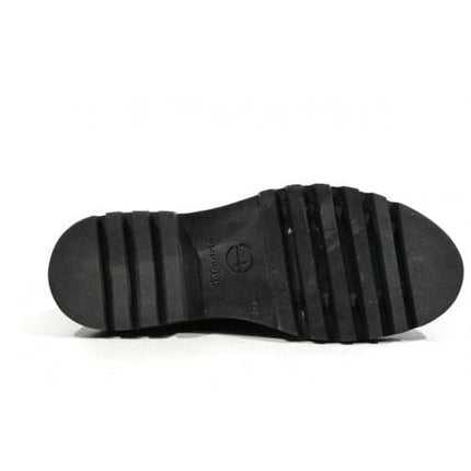Zapatos negros de piel con cordones y piso de goma - Zapaterías Cortés