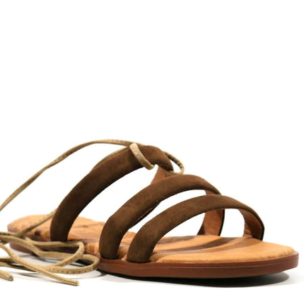 Sandalias marrones con tres tiras y cintas extraíbles - Zapaterías Cortés