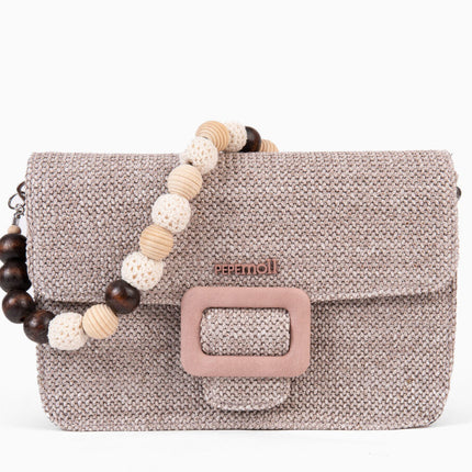 Rafia bags with wooden strap 231390