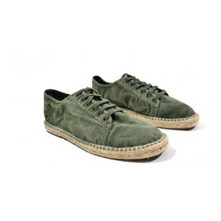 Lace sneakers with jute floor