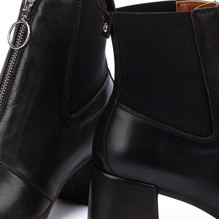Seville boots for women in leather with central zipper