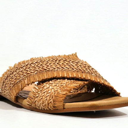 Sandalias planas de rafia con tiras cruzadas Necane - Zapaterías Cortés