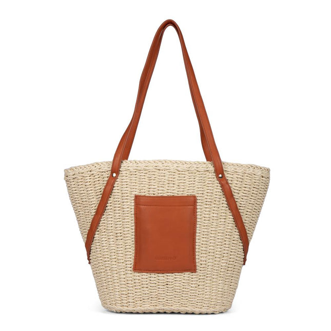 Natural raffia capture with rialma front pocket