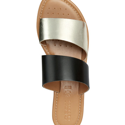 Bicolor Bicolor Leather Sandals Gold SOZY