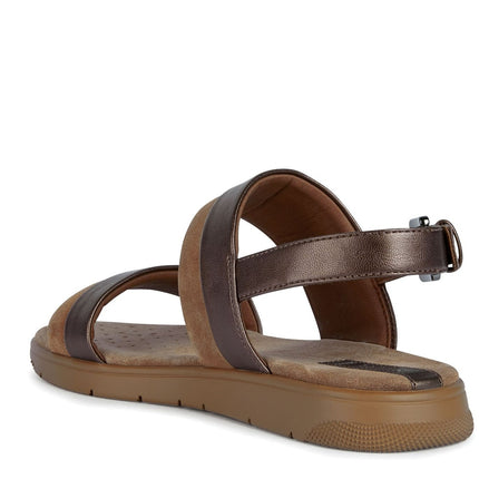 Multimaterial sandals dandra bronze camel