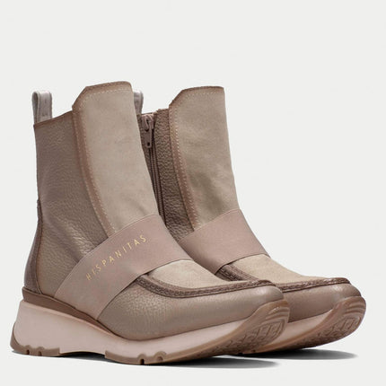 Combined boots for women with elastic in the shovel