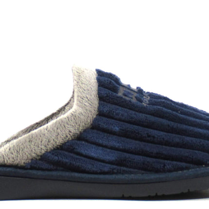 House shoes for men in navy blue corduroy