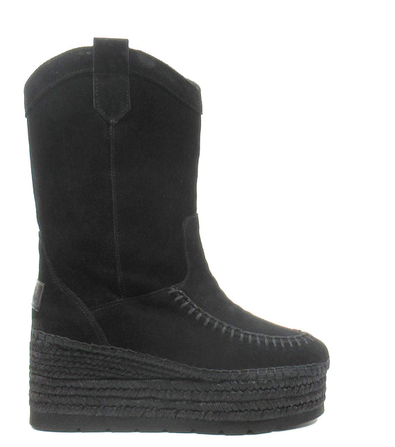 Half a boot with yute platform for women