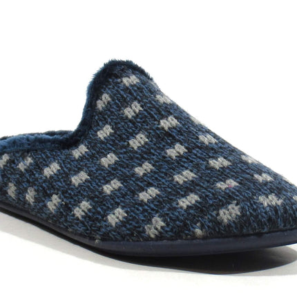 Zapatillas de casa descalzas para hombre en lana azul
