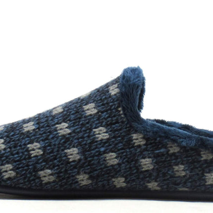 Zapatillas de casa descalzas para hombre en lana azul