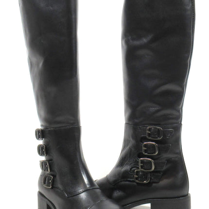 High black boots with four strands Alain 2