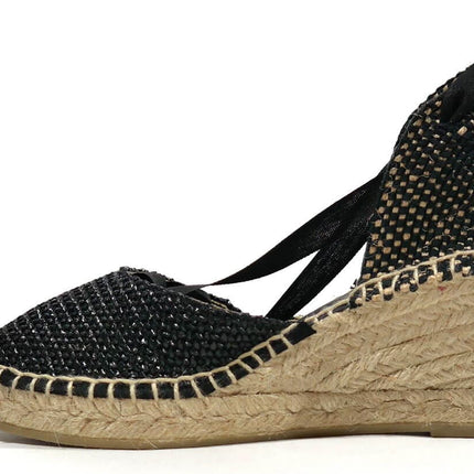 Valencian in fabric raffia effect with women's ribbons