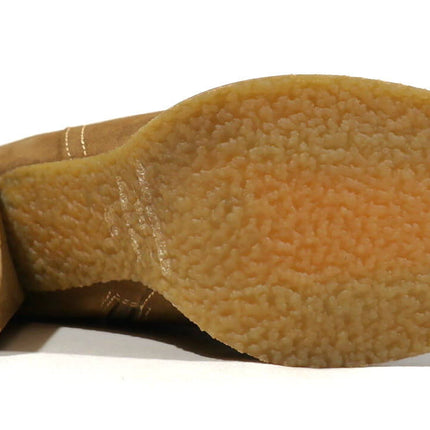 Botines de serraje color cuero con tacón de 8 cms para mujer