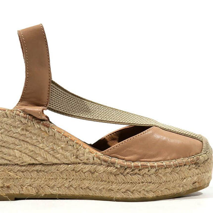 Leather espadrilles with women's lateral