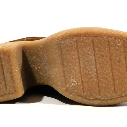 Botines chelsea en serraje cuero con tacón de goma