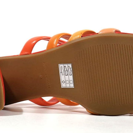 Sandalias de tiras en combinado naranja para mujer