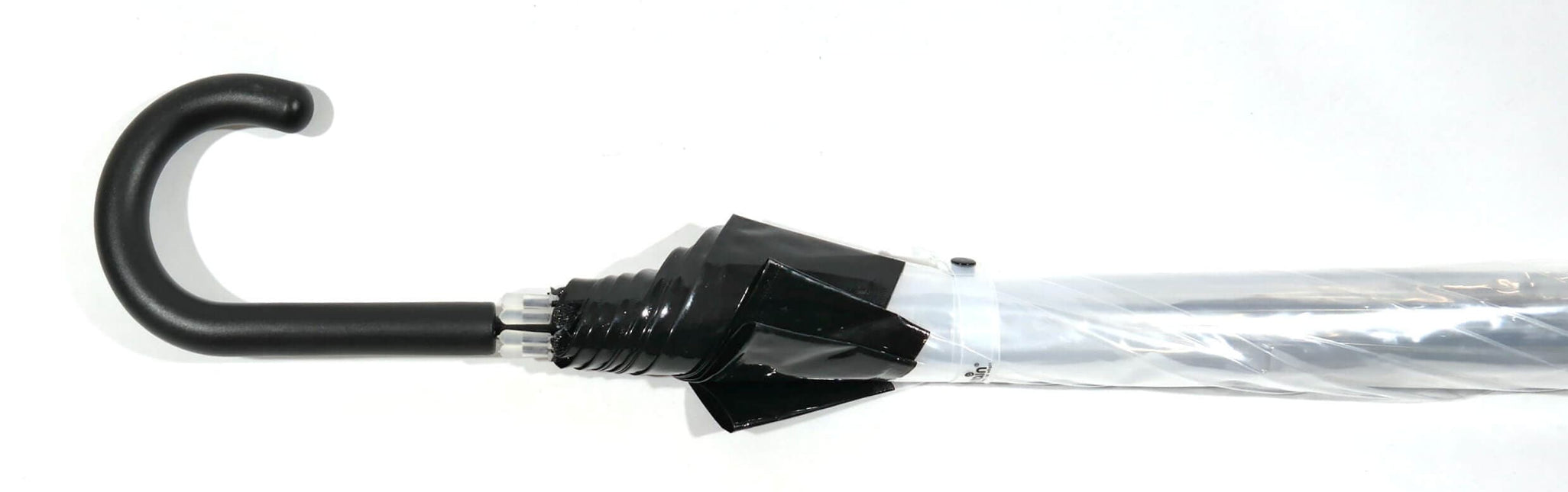 Transparent manual umbrella with live black