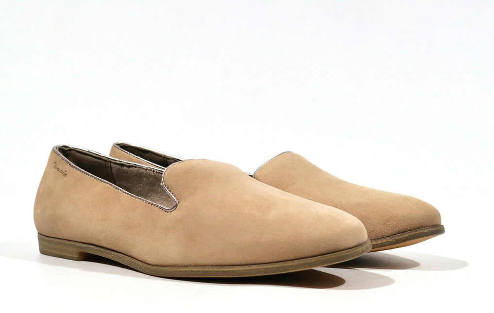 Suede suede slippers with metallic woman