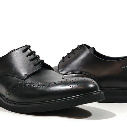 VEGA PALA LACE SHOES FOR MEN IN BLACK leather